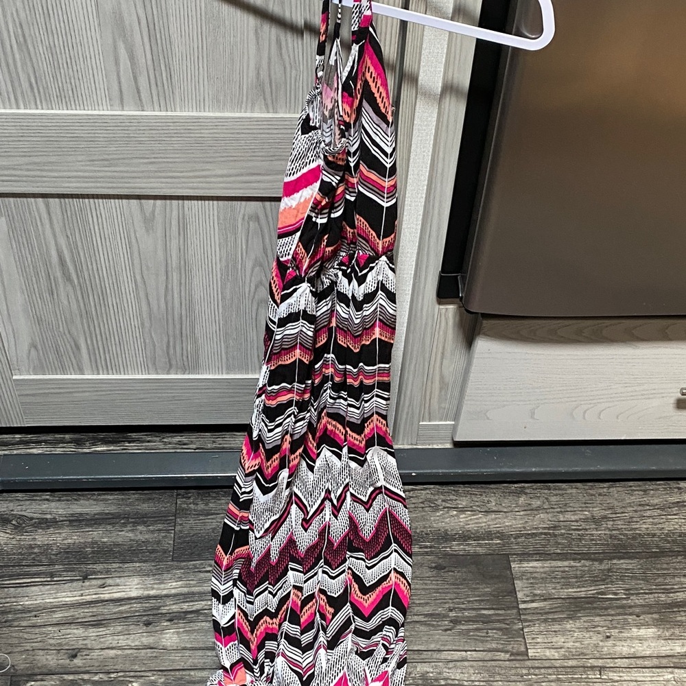 Charlotte Russe Pink and Black Patterned Dress